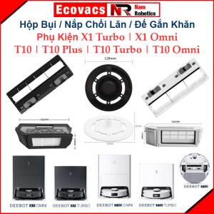 Hộp Bụi Đế Gắn Khăn Nắp Chổi Lăn Robot Hút Bụi Ecovacs Deebot X1 Turbo X1 Omni T10 Turbo T10 Omni T10 và T10 Plus.