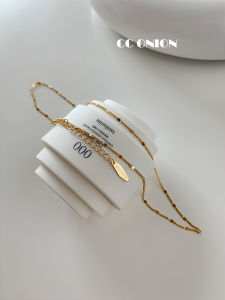 Minimalist Gold Thin Pendant Necklace Womens 925 Silver Luxury Small Pure Link Clavicle Chain High-End Sensation Simple Chain Accessory Neck Chain