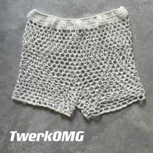 [Black and White Fishnet] Electric Hip Twerk Shorts Jazz Yoga Peach Hip Afrodancehall