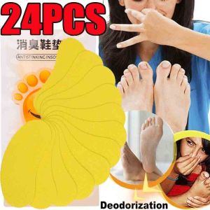 24Pcs Shoes Odor Remover Deodorant Patch Lemon Athletes Foot Soothing Insole Stickers Antibacterial Antiperspirant Foot Care