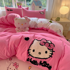 Princess Style Cotton Bedding Set for Girls Students Dormitory Three Piece Suite Quilt Cover Sheet Bedding Cotton Pure