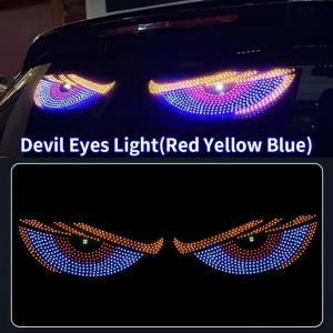 1 Pair Truck Car Devils Eye Light RGB Dynamic Demon Eye Decorative Light Led Display Decor Pixel Panel Windshield USB 5V Multi-Mode Lamp