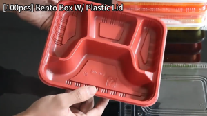 100Pcs Bento Box Disposable Partition Lunch W/ Lid 2/3/4 Food Container Takeaway Packaging Box Food Container For Party Wholesale