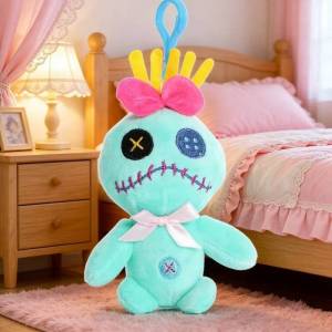 < Available > 13cm Movie Lilo and Stitch Scrump Plush Keychain Cartoon Angel Doll Stuffed Soft Toys Backpack Pendant Gift