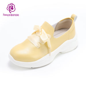 Pansy Womens Casual Sports Shoes Easy Wear Thick Bottom Comfortable Spring New Style Fashionable Slip-On Elegant Fiber Material