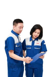 Đồng phục bảo hộ lao động cộc tay - dài tay màu xanh phối xám Sẵn SLL - Có In - May theo yêu cầu - 0818.543.135