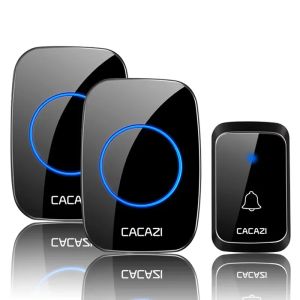 Chuông Cửa Không Dây Chống Nước CACAZI A06 DC Điều Khiển Từ Xa 300M 36 Âm Chuông Sử Dụng Pin Chuông Gọi Nhà Không Dây