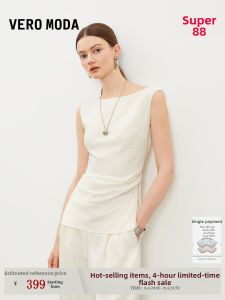 Vero Moda | Summer New Sleeveless Womens Shirt Pressed Pleat Split Zip