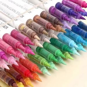 9pcs Direct Liquid Soft Tip Acrylic Marker Pen Art Drawing Painting Pen Art Supplies DIY Hand Drawn Painting Art Marker Pen