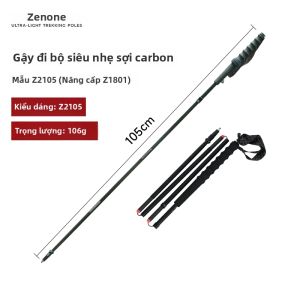 Gậy Đi Bộ Dã Ngoại Chất Sợi Carbon Nhẹ Gấp Được