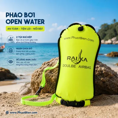 Phao Bơi RAIKA Ironman Open Watter Swim Bouy 2 Túi Khí Kép Có Ngăn Đựng Đồ 809
