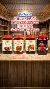 [Combo 4 hủ] Sốt ướp thịt nướng BBQ Sốt kho cá Sốt kho thịt Sốt gà chiên nước mắm Làng Chài Xưa thơm ngon đặc biệt