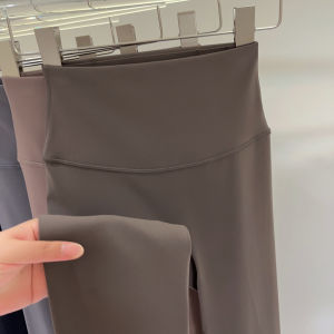 High-Waist Fitness Pants Womens Sporty Running Yoga Nine-Piece Tight Butt-Lifting Breathable Moisture-Wicking Nylon Gym Trousers