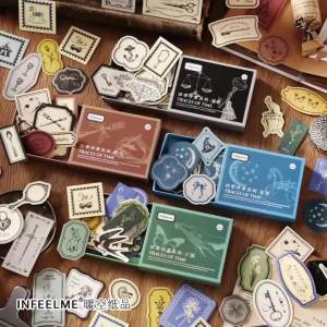 Mr.paper | Mr.Paper 4 Boxes Vintage Craft Kit 30 Sheets/Box Journal Scrapbooking Supplies Decorative Card Set for DIY Collage
