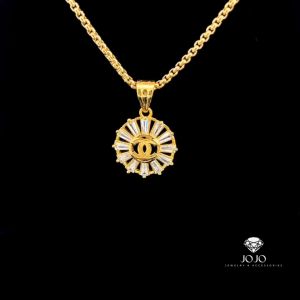 M1375 Mặt và dây chuyền nữ đính đá bagutte cao cấp sáng lấp lánh JOJO