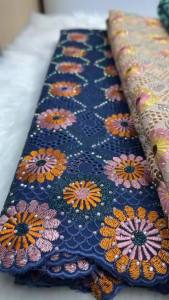Nigerian Swiss Voile Lace Fabric With Stones Applique Stones Super Quality African fabric for women Wedding Dress Fabric M351-1