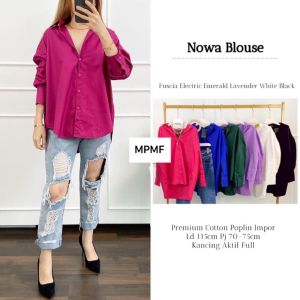 NOWA JUMBO BLOUSE IMPORT / NOWA BLOUSE JUMBO SIZE XXL / BLOUSE PREMIUM COTTON POPLIN IMPORT / BLOUSE LD 115CM / NOWA PREMIUM BLOUSE JUMBO / FASHION IMPORT