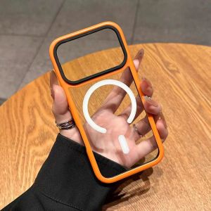 เคสโทรศัพท์แบบแม่เหล็กสำหรับ Magsafe รุ่นสองสี สำหรับ iPhone 17 16 Plus 15 14 13 12 11 Pro Max  แบบแข็งใส ป้องกันการกระแทก