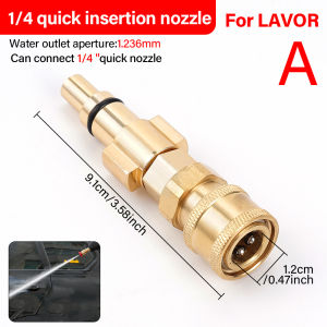 High pressure washer quick connect adapter 1/4 "quick plug with nozzle pressure washer accessory car garden cleaning
