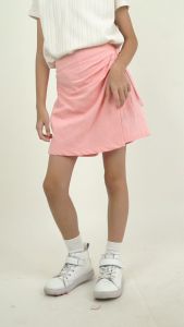 Forest Kids Girl Elastic Waist Woven Cotton Ruched Skort| Seluar Budak Perempuan - FK865002