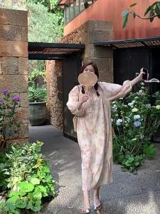 CHOUXIE | Unique and Elegant Autumn Resort Style Flower Dress