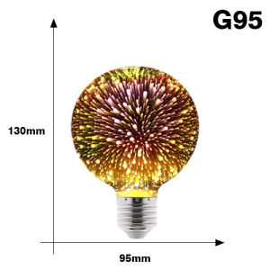 3D Colorful LED Edison Light Bulb E27 220V Vintage Decoration Bulb ST64 G95 A60 Christmas Ampoule LED Lamp Lighting
