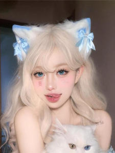 Kẹp Tóc Tai Mèo Nhung Dễ Thương Cho Nữ Bộ Dụng Cụ Trang Điểm Cosplay Moeconvention Đồ Chơi Hoạt Hình Phụ Kiện Tóc