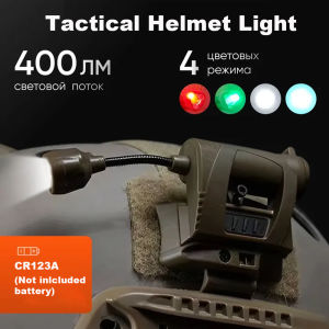 Tactical Helmet Light Military LED Task Lamp Bendable Survival Signal Light for Fast Mich Helmet for Outdoor Sports Hunting Fish