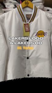 RUBBY Jaket Varsity Baseball Putih Pria Wanita Casual Vintage Full Bordir Lakers Series