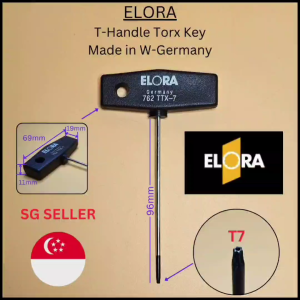 Ready stock. ELORA T-handle Torx key T6 T7 T8 T9. Made in W-Germany. Length 96mm