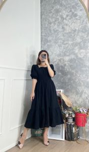 CJ - DRESS #2141 SAMANTHAI WAIST SMOCKED MIDI DRESS PREMIUM