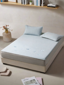 Mercury | Antibacterial Class-A Bubbles Design Washable Sheet-Fitted Cooling Mattress Cover Set