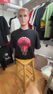 Kaos Pria Model Terkini Trending Motif 3D Bahan katun 24s Otak Nyala H0630