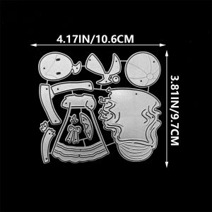 1pc Cute Long Wavy Hair Girl Set Metal Cutting Dies For DIY Scrapbooking Greeting Card Making Album Decor Embossing Stencils