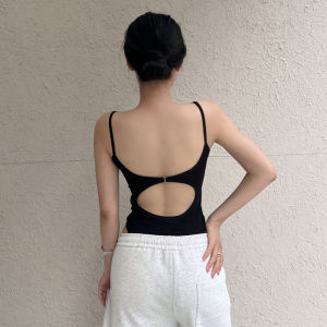 Áo Vest Không Tay American Backless Hot Bé Gái Mới Áo Khoác Ngoài Áo Lót Ngực Áo Vest Nữ Ôm Vừa Vặn Áo Lót Không Tay Áo Lót