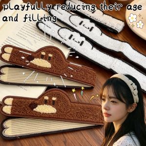 4Pcs Cute Long Strip Animal Sausage Dog Bangs Stickers Reusable Hair Styling Patch for Washing Face Skincare Ponytail Hair Accessories