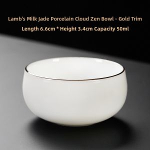 XIANGYE | Goat Fat Jade Ceramics Gaiwan Teapot Tea Cups Tea Strainer Teaware Storage