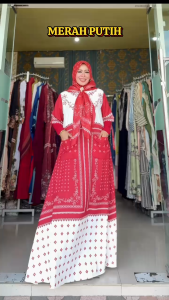 Merah Putih Series | Gallery Syarifah | Set Syari Wanita
