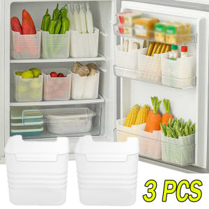 3PCS Kitchen Fridge Food Storage Box Refrigerator Side Door Organizer Fruit Spice Fresh-keeping Container Case Plastic Box