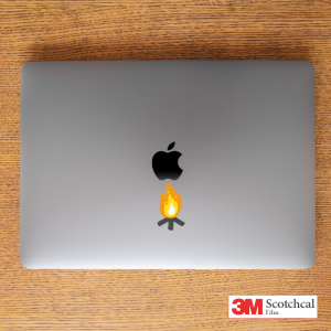 Art Sticker Casting Level with Gas Vent Slot Cartoon Campfire Laptop Tablet Mobile Phone Case Local Decoration Sticker Creative Beauty Conceal Waterproof Tearable No Residue