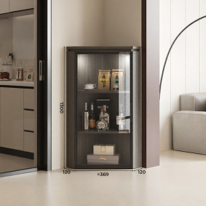 PAMEDI | Customizable Corner Wooden Cabinet Glass Door