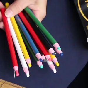 12Pcs STANDARD Colorful Sewing Marker Pen Tailor Pencil Cut-free Fabric Mark Chalk Sewing Crayon
