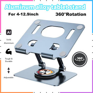 【Ready Stock】Foldable Mobile Phone Holder 360 Degree Rotating Non-slip Bracket Stand Riser Height Adjustable for Tablet Phone Pad