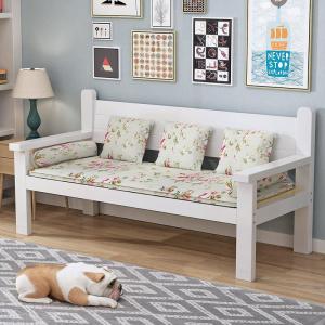 Solid Wood Sofa Chair Single a Double Chair Living Room Home 023 Wooden Sofa Bench Balcony Casual Backrest Solid Wood Chair