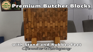Butcher Block (End Grain) with Rubber Feet & Stand + Personalized Engraving 1.5" x 12" x 16"