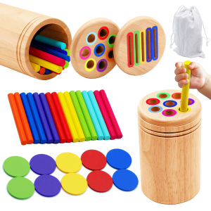 Montessori ของเล่นไม้การเรียงลําดับสี Fine มอเตอร์ของเล่นรูปร่างการจับคู่ Sensory ของเล่นปริศนาการศึกษาของเล่นสําหรับเด็กวัยหัดเดิน