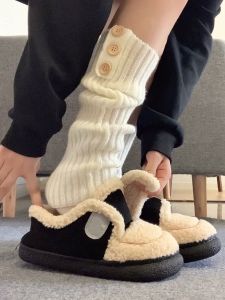 Tất Ống Dài Kẻ Sọc Dọc Màu Trơn Ngọt Ngào Ấm Áp Phong Cách Đại Học JK Nữ Tất Ống Dài Mùa Thu Đông Chất Liệu Cotton