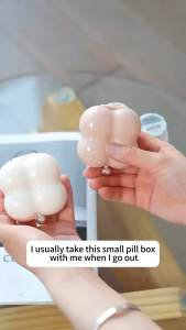 (HOME+) Mini Portable Medicine Box for Travel Multiple Compartments Packaged Pills Sealed Storage Box