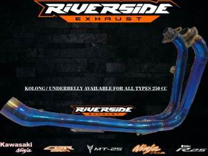 leheran / header kolong full blue / biru full cacing ninja 250fi ninja 250new fi ninja karbu ninja z250 mt25 r25 cbr 250rr