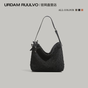 UR Merald Woven Womens Underarm Bag Large Capacity Commuter Single Shoulder Tote Bag Fashionable Versatile Casual Style